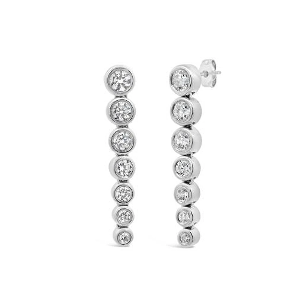 New Brilliance Lab Grown 0.95CTW Diamond Fashion Drop Earrings in 10K White Gold