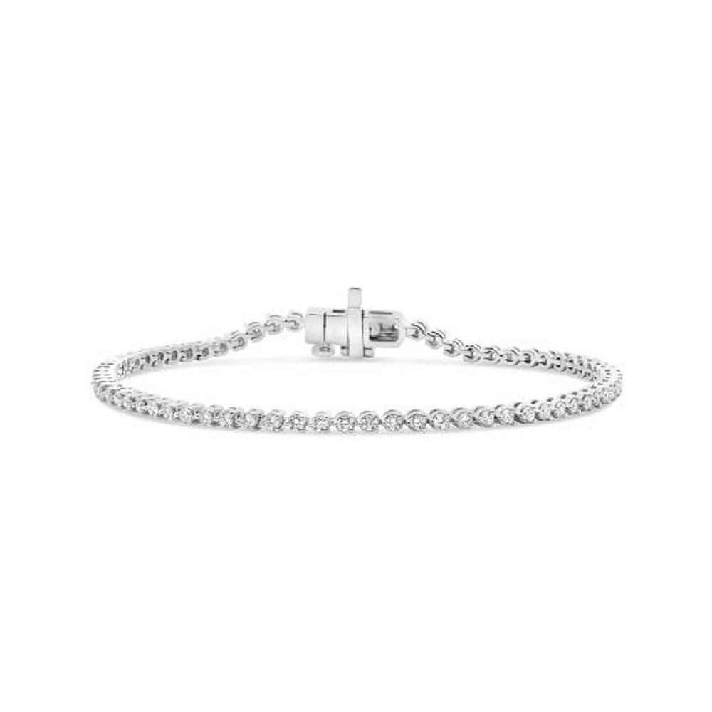 New Brilliance Lab Grown 1.50CTW Diamond Tennis Bracelet in 14K White Gold