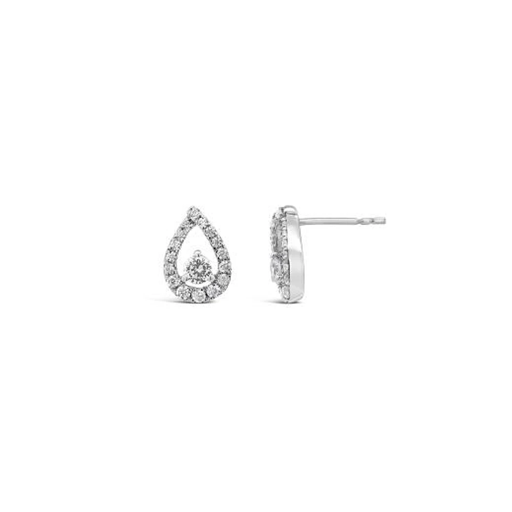 New Brilliance Lab Grown 0.45CTW Diamond Fashion Stud Earrings in 10K White Gold