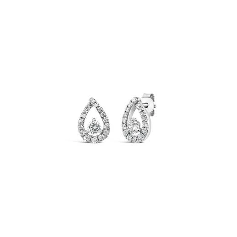 New Brilliance Lab Grown 0.45CTW Diamond Fashion Stud Earrings in 10K White Gold