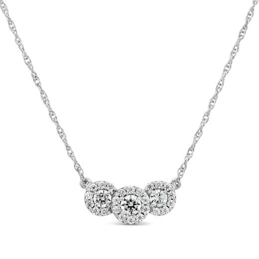 New Brilliance Lab Grown 0.45CTW Diamond Necklace in 10K White Gold