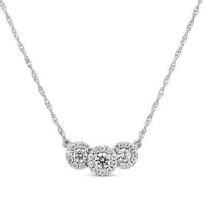 New Brilliance Lab Grown 0.45CTW Diamond Necklace in 10K White Gold