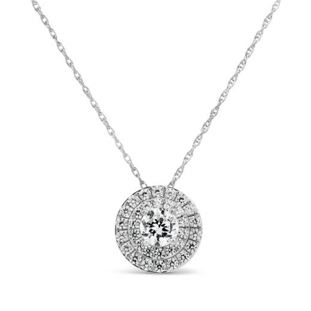 New Brilliance Lab Grown 0.95CTW Diamond Pendant in 10K White Gold