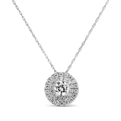 New Brilliance Lab Grown 0.95CTW Diamond Pendant in 10K White Gold