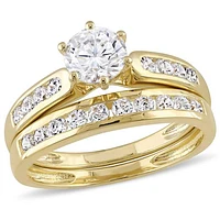 JULIANNA B Yellow Plated Sterling Silver Cubic Zirconia Bridal Set