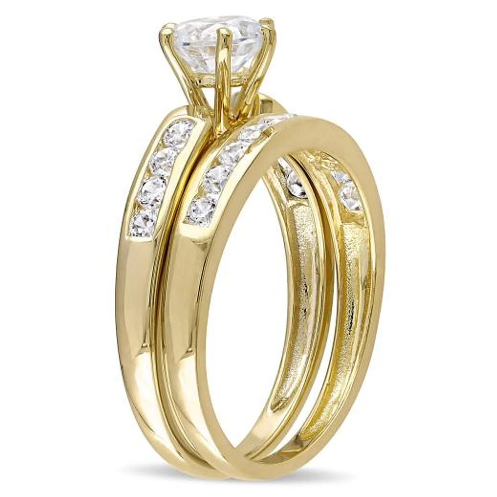 JULIANNA B Yellow Plated Sterling Silver Cubic Zirconia Bridal Set