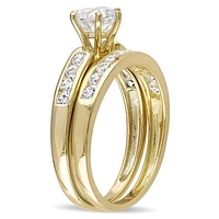 JULIANNA B Yellow Plated Sterling Silver Cubic Zirconia Bridal Set