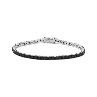 5.00CTW Black Diamond Tennis Bracelet in 10K White Gold