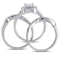 Julianna B Sterling Silver Cubic Zirconia Bridal Set