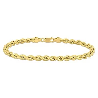 JULIANNA B 10K Yellow Gold 9" 5MM Rope Link Bracelet