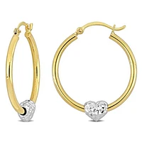 JULIANNA B 14K Yellow Gold 29MM Heart Hoop Earrings