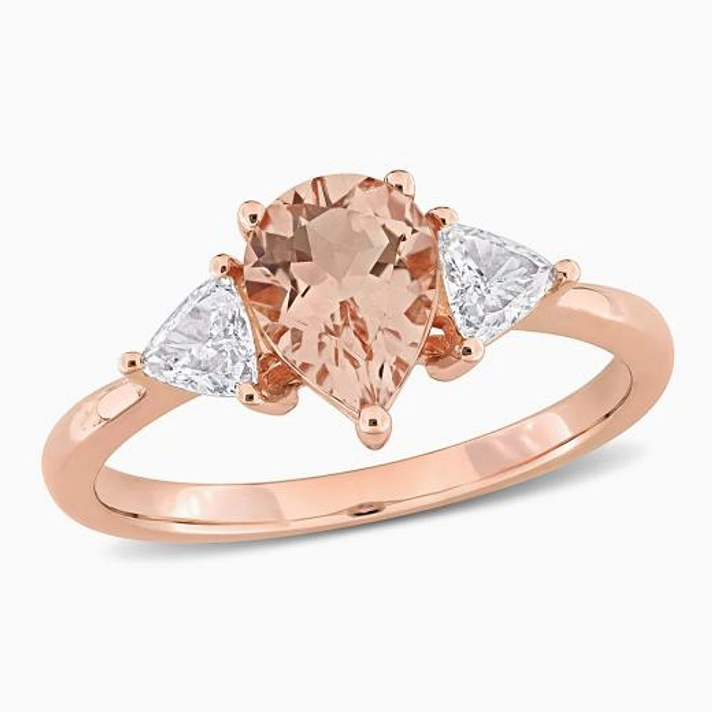 JULIANNA B 14K Rose Gold Morganite & Diamond Engagement Ring