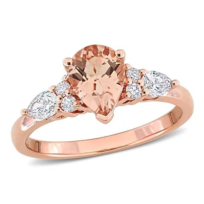 JULIANNA B 14K Rose Gold Morganite & Diamond Engagement Ring