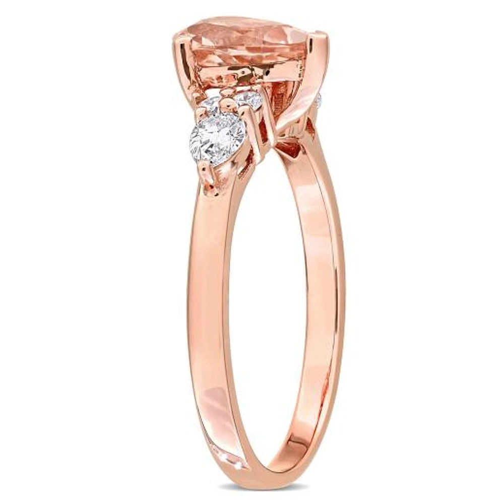 Julianna B 14K Rose Gold Morganite & Diamond Engagement Ring