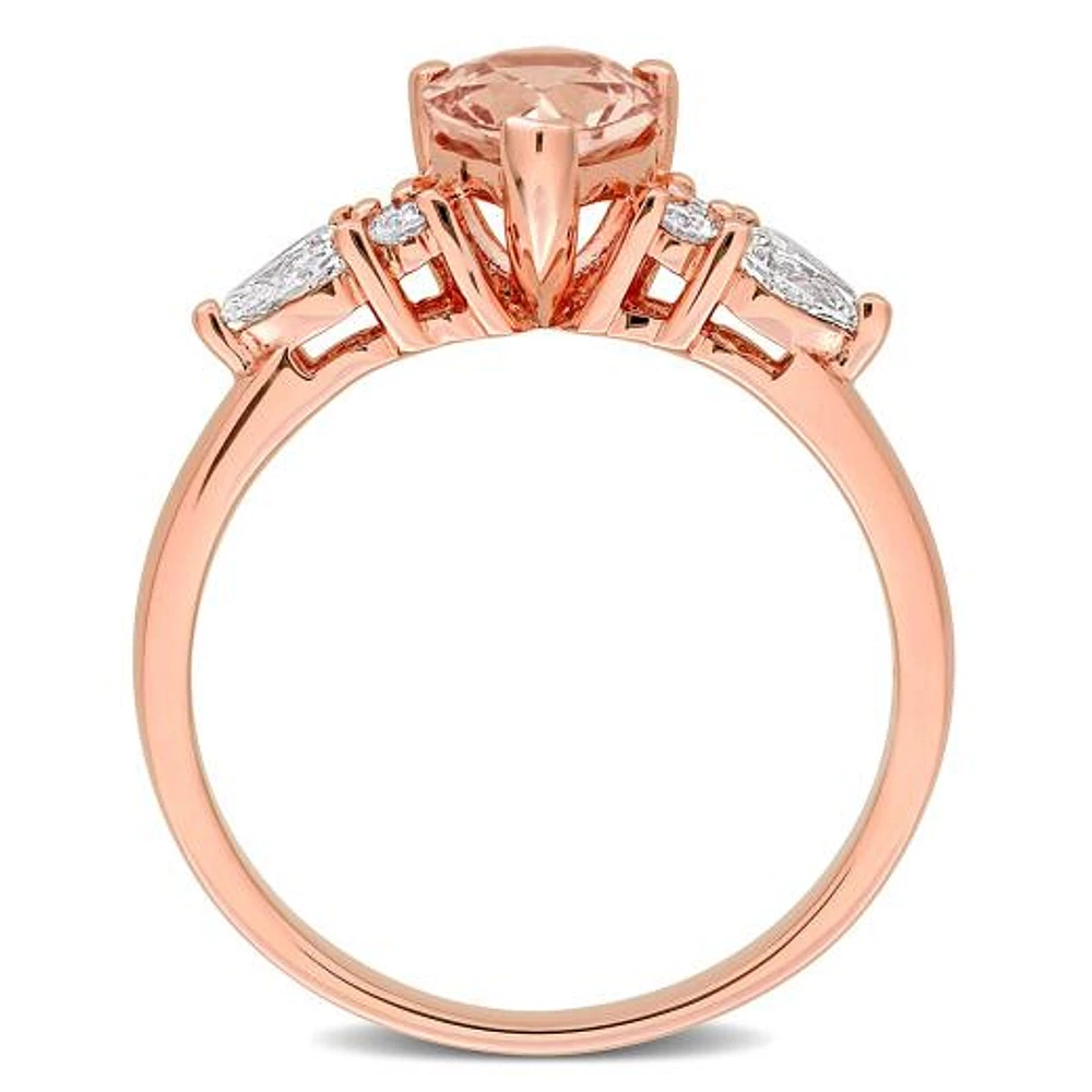 Julianna B 14K Rose Gold Morganite & Diamond Engagement Ring