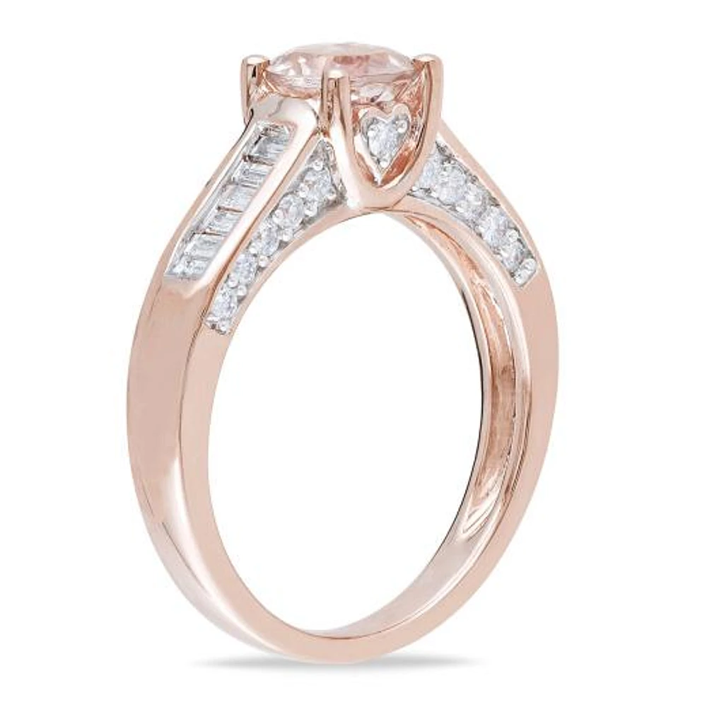 JULIANNA B 14K Rose Gold Morganite & Diamond Engagement Ring