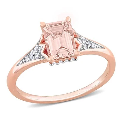 Julianna B 10K Rose Gold Morganite & Diamond Ring