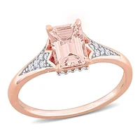 JULIANNA B 10K Rose Gold Morganite & Diamond Ring