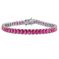 JULIANNA B Sterling Silver Created Ruby Tennis 7.25" Bracelet