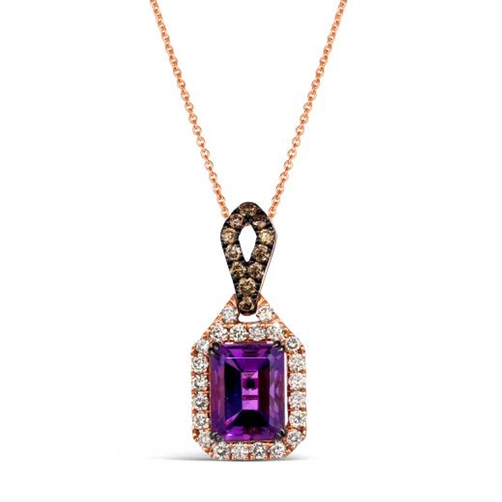 Le Vian 14K Strawberry Gold Grape Amethyst & 0.63CTW Diamond Pendant