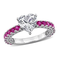 JULIANNA B Sterling Silver Created Ruby & Created White Sapphire Ring