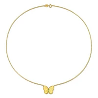 Julianna B Yellow Plated Sterling Silver Peridot Butterfly 17" Pendant