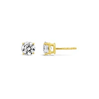 New Brilliance Lab Grown 2.00CTW Diamond Stud Earrings 14K Yellow Gold