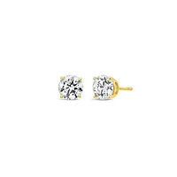 New Brilliance Lab Grown 2.00CTW Diamond Stud Earrings 14K Yellow Gold