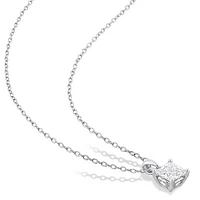 Julianna B Sterling Silver Created White Sapphire Earrings 18" Pendant Set