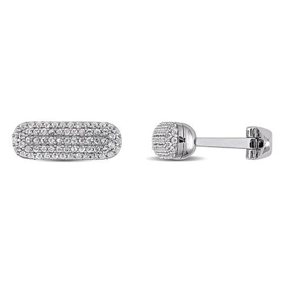 Julianna B Sterling Silver White Sapphire Cufflinks