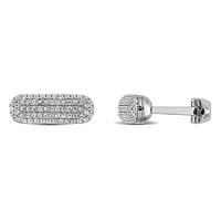 Julianna B Sterling Silver White Sapphire Cufflinks