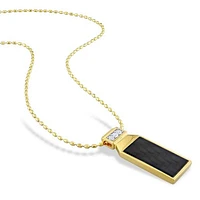 Julianna B Yellow Plated Sterling Silver Carbon Fibre Created Sapphire Pendant