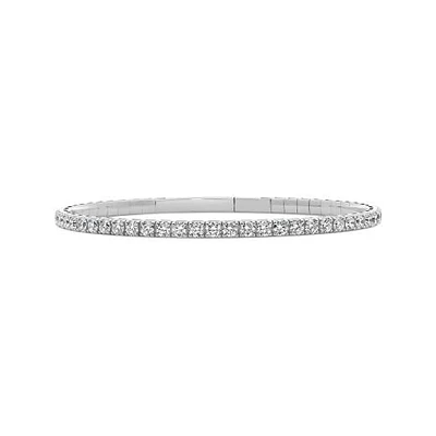 New Brilliance 3.00CTW Lab Grown Diamond Flexible Bangle in 10K White Gold