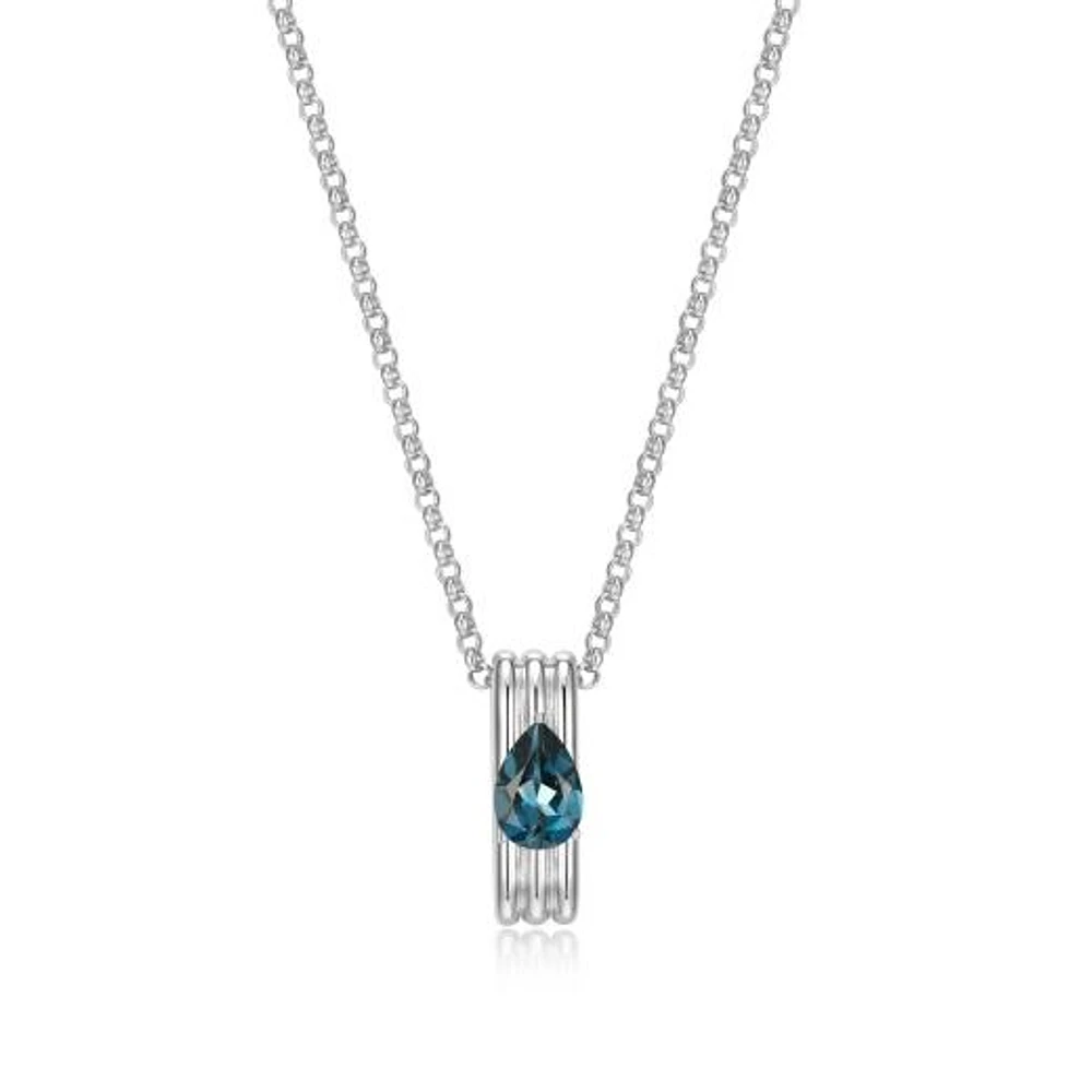 Elle "Goddess" Blue Topaz Rolo 17+3" Necklace