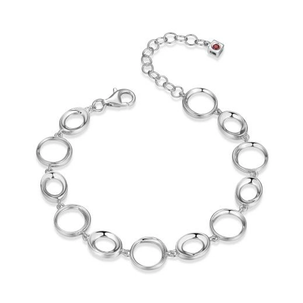 Elle "Swirl" Oval & Round Shape 6.75+1.5" Bracelet