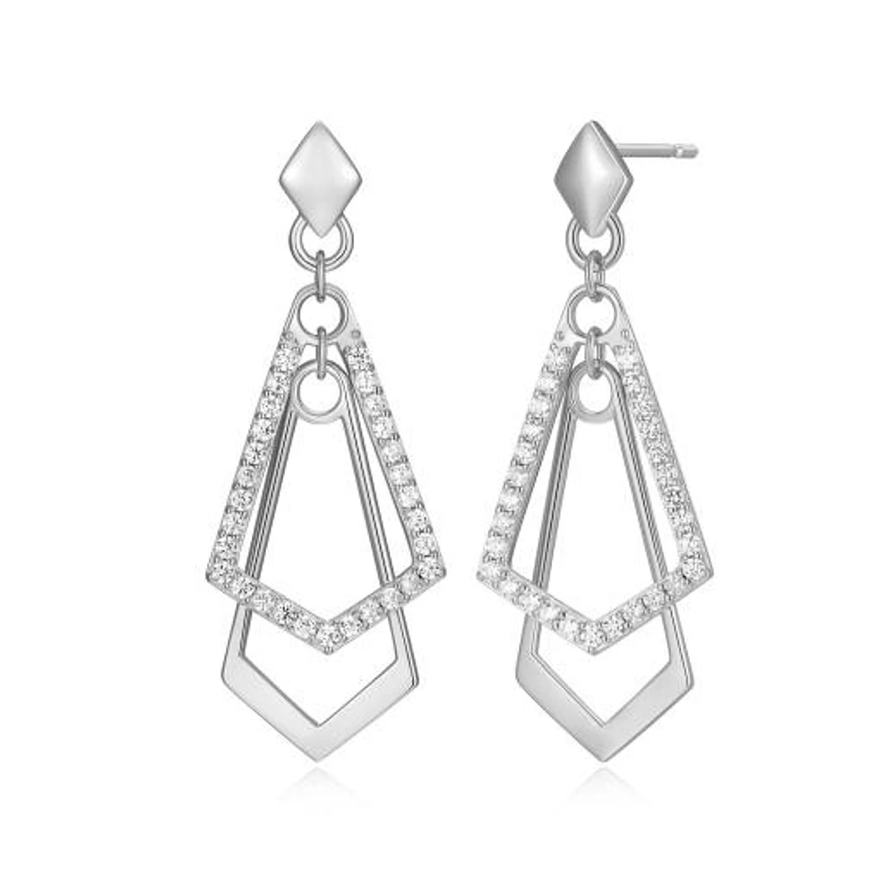 Elle "Art Deco" Cubic Zirconia Post Earrings