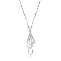 Elle "Art Deco" Cubic Zirconia Cable 16+3" Necklace