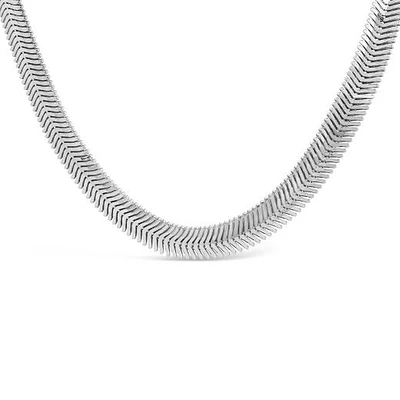 Sterling Silver 18" 6.3mm Semi Solid Oval Snake Link Chain