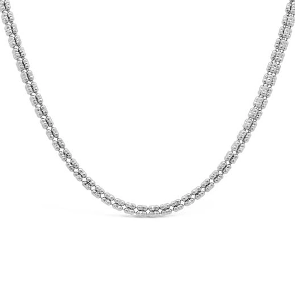 Sterling Silver 18" 2mm Ice Cube Link Chain