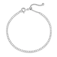 Reign Rhodium Plated Adjustable Slider Tennis Bracelet