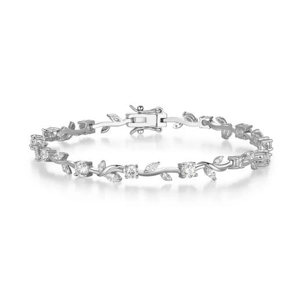 Reign Marquise & Round Cubic Zirconia Flower Tennis Bracelet