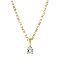 Reign 18K Gold Plated Pear Cubic Zirconia Solitaire Pendant