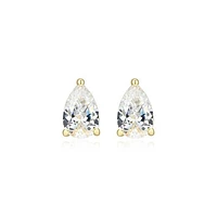 Reign 18K Gold Plated Pear Cubic Zirconia Stud Earrings