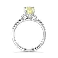 New Brilliance Lab Grown 1.23CTW Yellow & White Diamond Ring in 14K White Gold