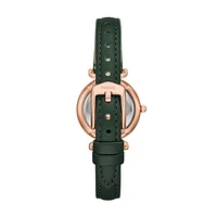 Fossil Women's Carlie Three-Hand Green Leather Watch