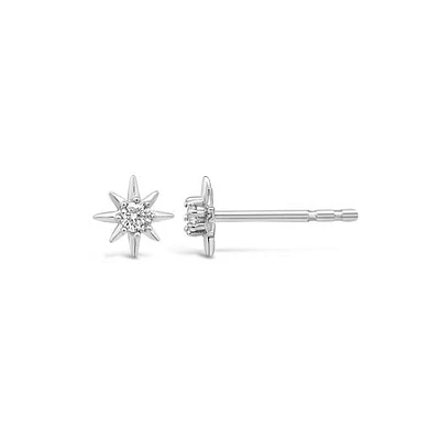 New Brilliance Lab Grown 0.10CTW Diamond Stud Star Earrings in Sterling Silver