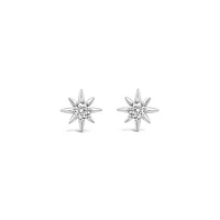 New Brilliance Lab Grown 0.10CTW Diamond Stud Star Earrings in Sterling Silver