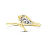 Diamond Fashion Snake Ring in 10K Yellow Gold