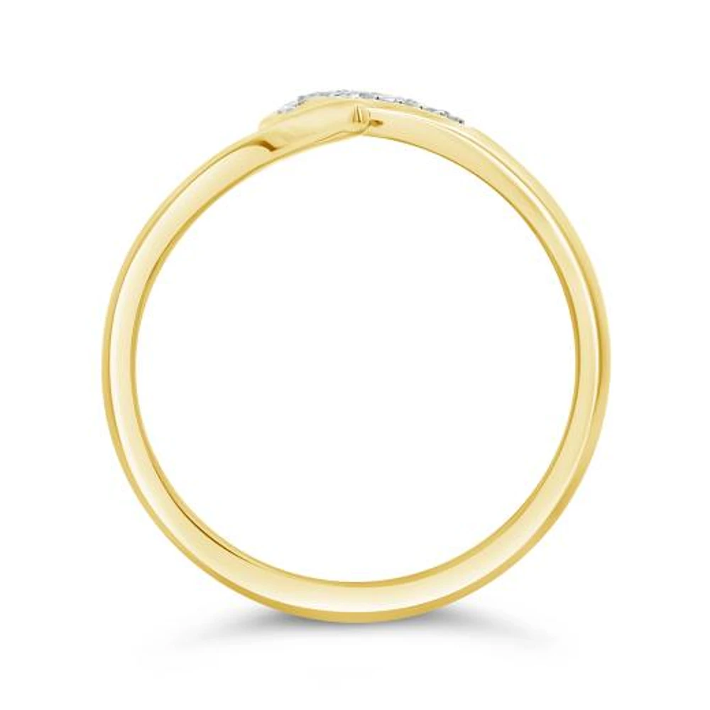 Diamond Fashion Snake Ring in 10K Yellow Gold