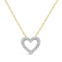 Diamond Heart Pendant in 10K Yellow Gold